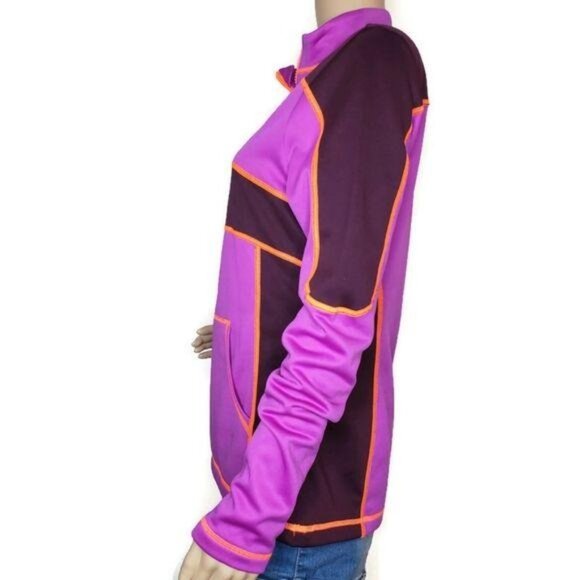 Fila Sport Women's 1/4 Zip Pullover Fleece Jacket Pink Purple orange trim sz M - Picture 5 of 8